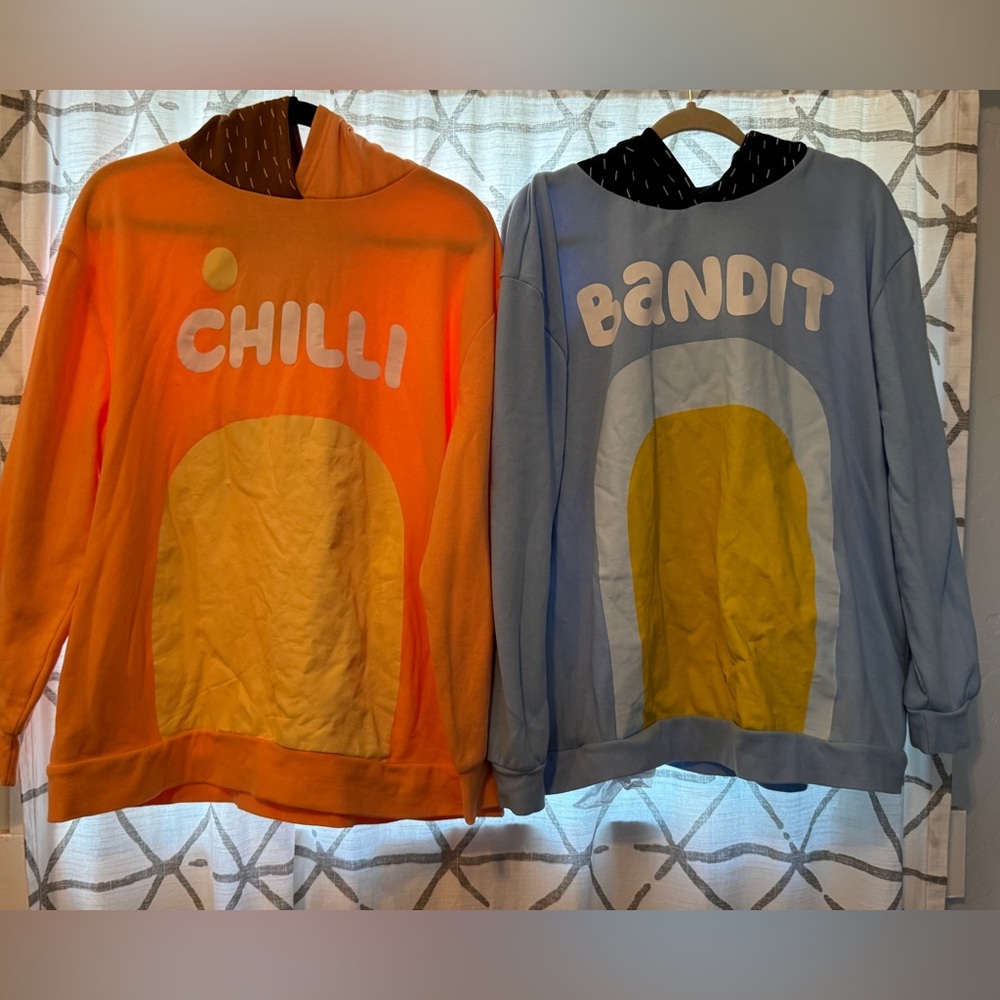 Chilli and Bandit Heeler Hoodies- Bluey Family!